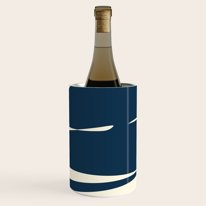 Minimalist Blue & Ivory Abstract Shapes Wine Chiller Gallery Image 1