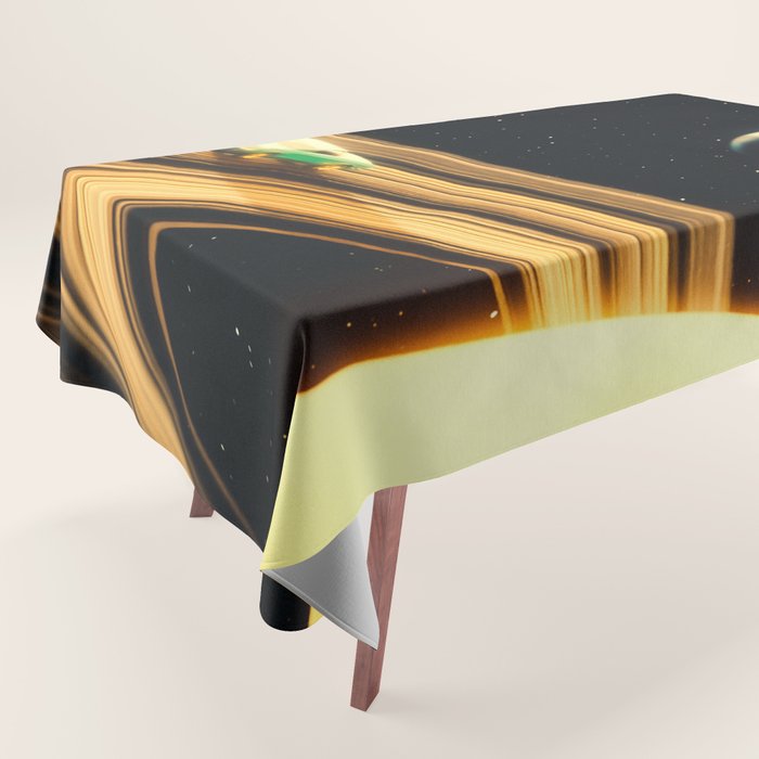 Saturn Highway - A Vintage, Retro-Futuristic Science Fiction Artwork Tablecloth Gallery Image 1