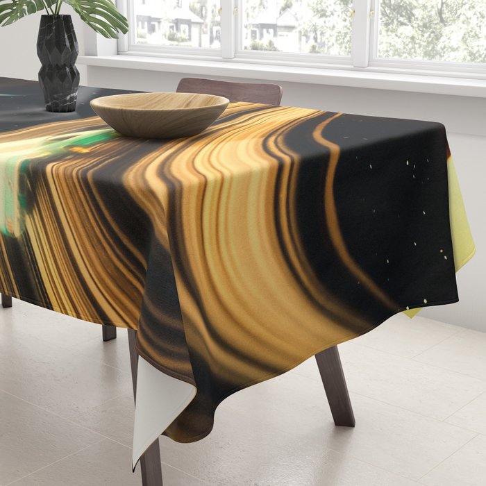 Saturn Highway - A Vintage, Retro-Futuristic Science Fiction Artwork Tablecloth Gallery Image 3