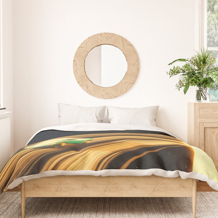 Saturn Highway - A Vintage, Retro-Futuristic Science Fiction Artwork Duvet Cover Gallery Image 3