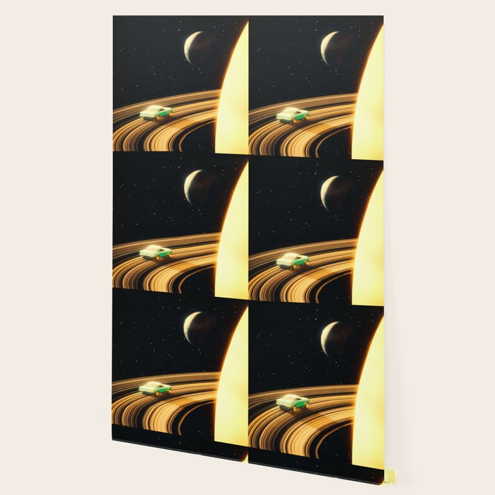 Saturn Highway - A Vintage, Retro-Futuristic Science Fiction Artwork Wallpaper Gallery Image 2