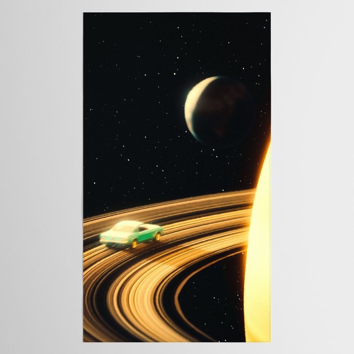 Saturn Highway - A Vintage, Retro-Futuristic Science Fiction Artwork Tablecloth Gallery Image 2
