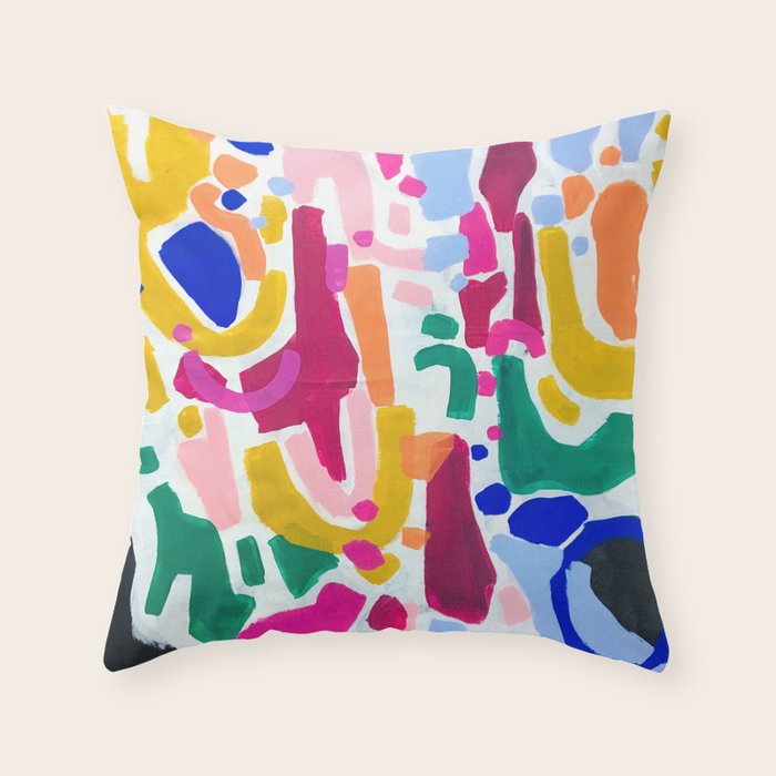 Candy In The Milky Way Galaxy 2 Original Painting by Ejaaz Haniff Acrylic Painting Abstract Art Shapes Pattern Fun Colorful Shapes Throw Pillow Gallery Image 6
