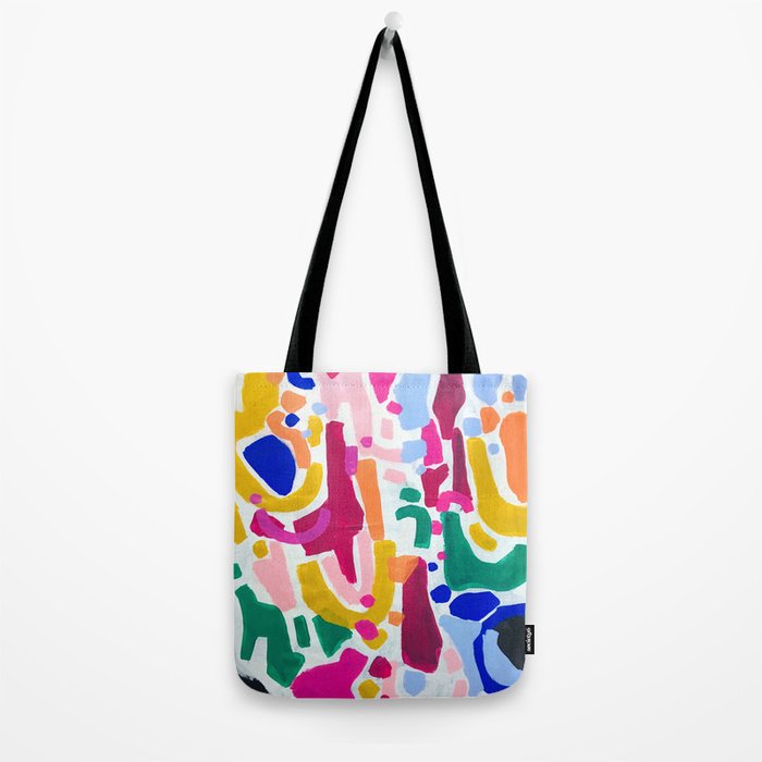 Candy In The Milky Way Galaxy 2 Original Painting by Ejaaz Haniff Acrylic Painting Abstract Art Shapes Pattern Fun Colorful Shapes Tote Bag Gallery Image 2