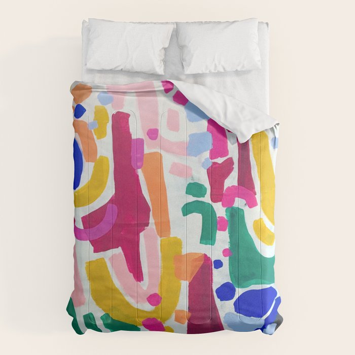 Candy In The Milky Way Galaxy 2 Original Painting by Ejaaz Haniff Acrylic Painting Abstract Art Shapes Pattern Fun Colorful Shapes Comforter Gallery Image 1