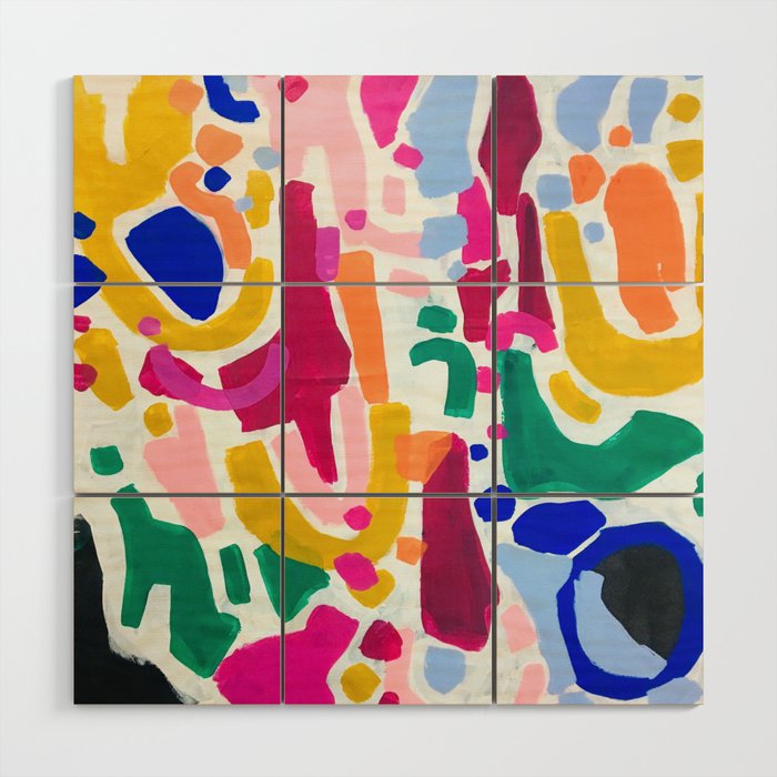 Candy In The Milky Way Galaxy 2 Original Painting by Ejaaz Haniff Acrylic Painting Abstract Art Shapes Pattern Fun Colorful Shapes Wood Wall Art Gallery Image 1