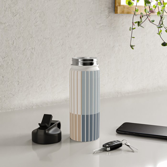 Color Block Line Abstract XVII Water Bottle Gallery Image 4