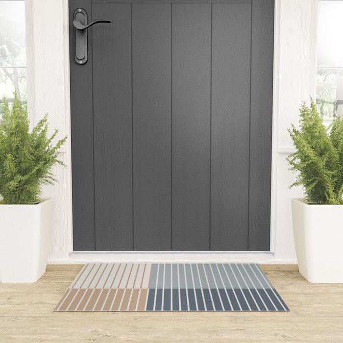 Color Block Line Abstract XVII Welcome Mat Gallery Image 3