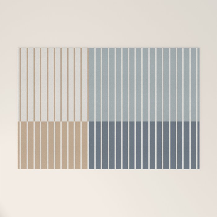 Color Block Line Abstract XVII Welcome Mat Gallery Image 1