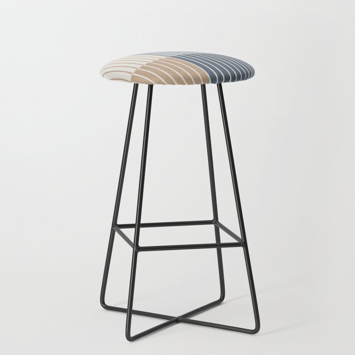 Color Block Line Abstract XVII Stool Gallery Image 1