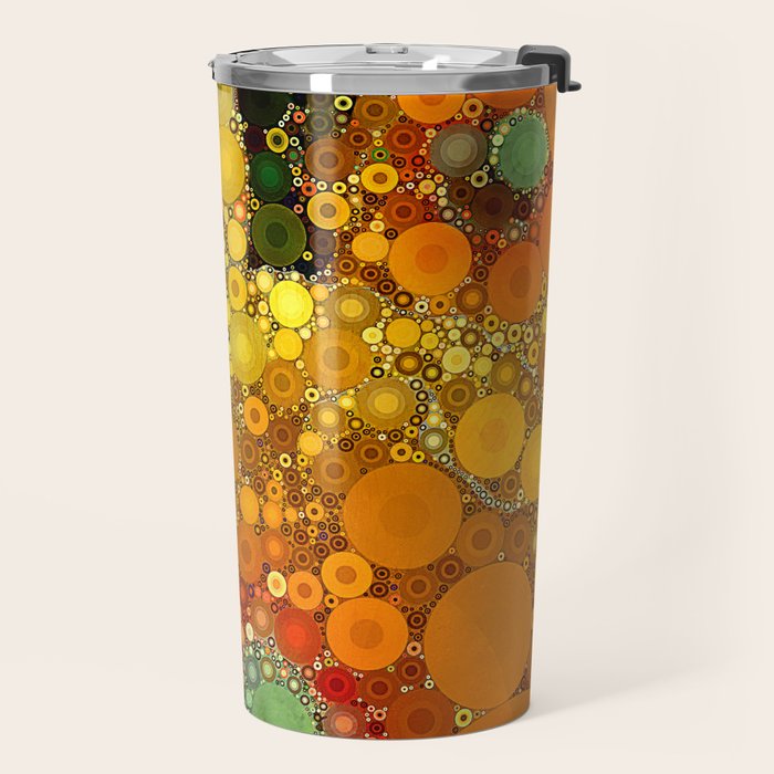Sunset Poppies - abstract geometric pattern design Travel Mug Gallery Image 2