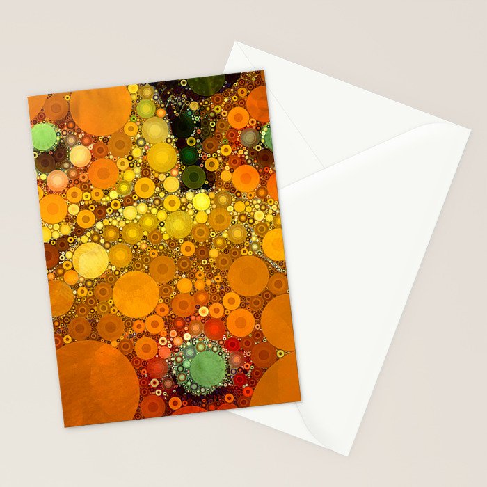 Sunset Poppies - abstract geometric pattern design Stationery Card Gallery Image 2