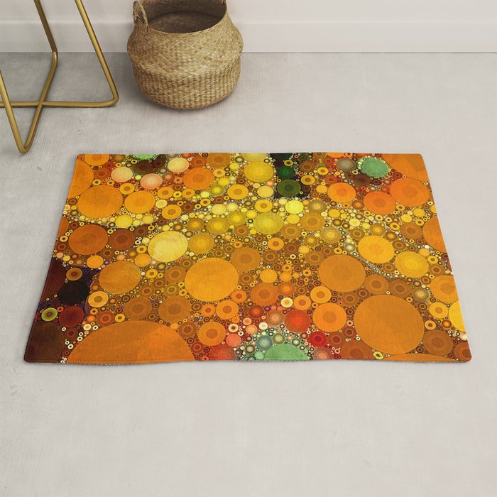 Sunset Poppies - abstract geometric pattern design Rug Gallery Image 1