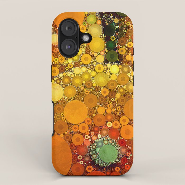Sunset Poppies - abstract geometric pattern design iPhone Case Gallery Image 1