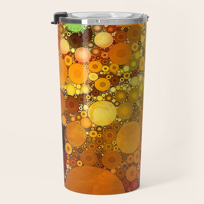 Sunset Poppies - abstract geometric pattern design Travel Mug Gallery Image 3