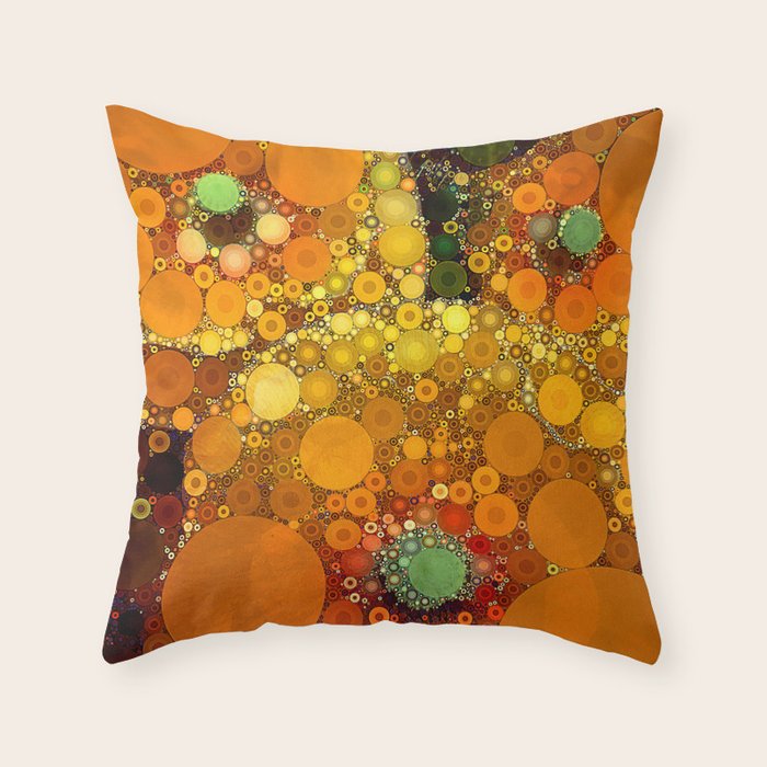 Sunset Poppies - abstract geometric pattern design Throw Pillow Gallery Image 1