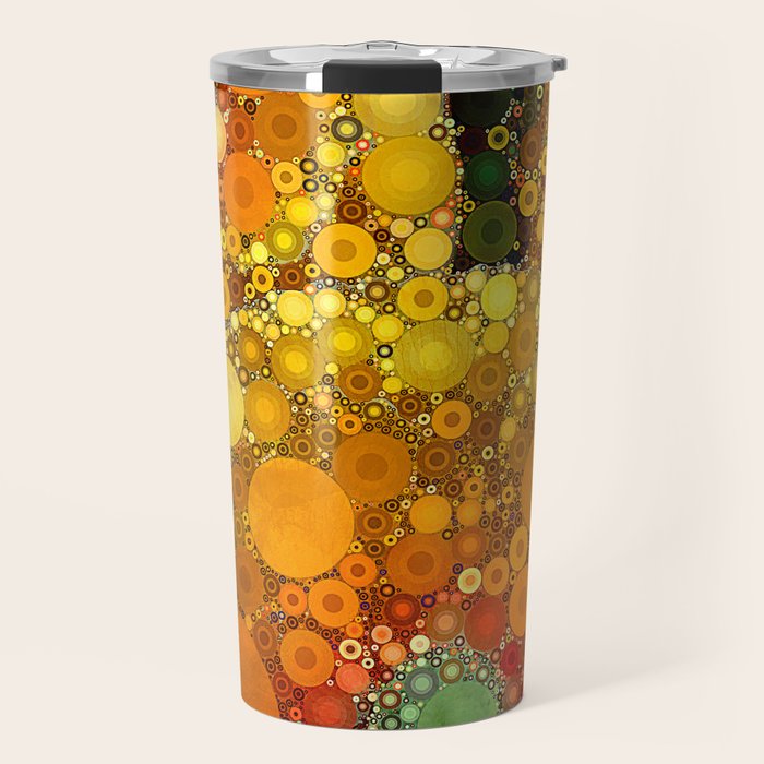 Sunset Poppies - abstract geometric pattern design Travel Mug Gallery Image 1