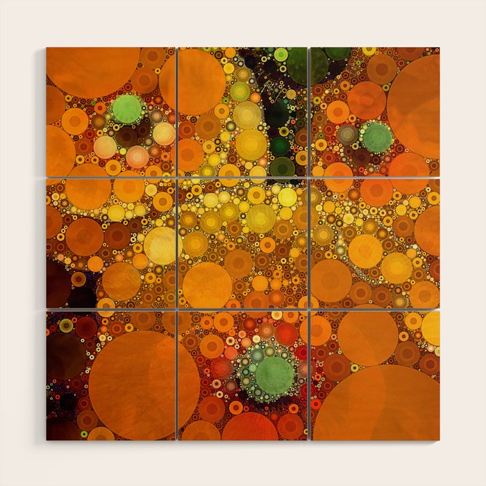 Sunset Poppies - abstract geometric pattern design Wood Wall Art Gallery Image 1