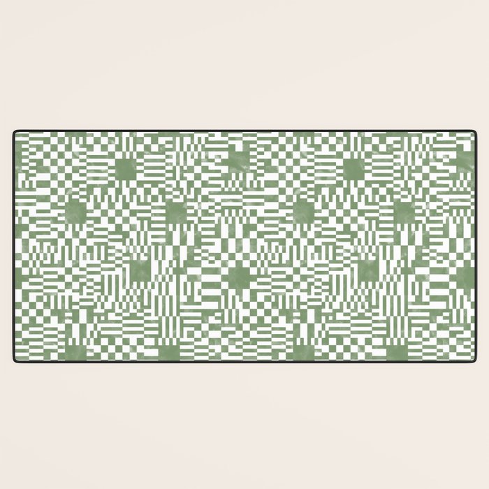 Green Op Art Vibes Desk Mat Gallery Image 3