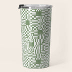 Green Op Art Vibes Travel Mug Gallery Image 3