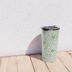 Green Op Art Vibes Travel Mug Gallery Image 4