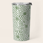 Green Op Art Vibes Travel Mug Gallery Image 2