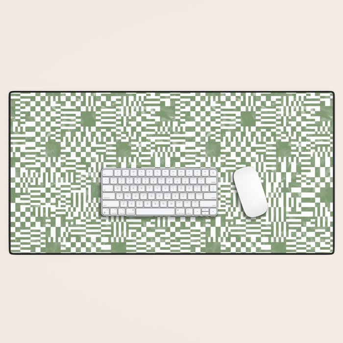 Green Op Art Vibes Desk Mat Gallery Image 1