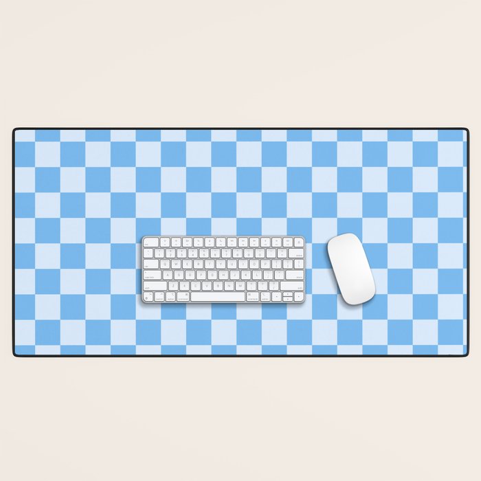 Light Blue Checks Desk Mat Gallery Image 1