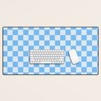 Light Blue Checks Desk Mat Gallery Image 1