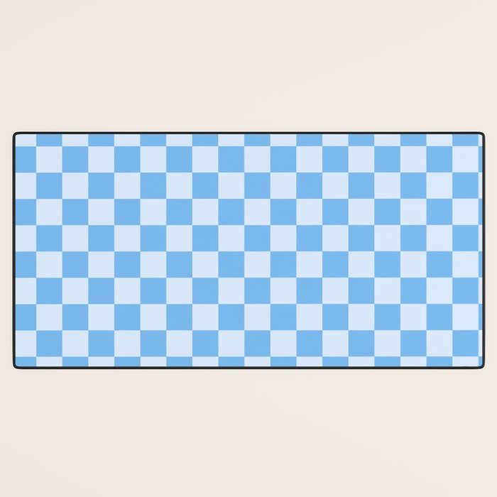 Light Blue Checks Desk Mat Gallery Image 3