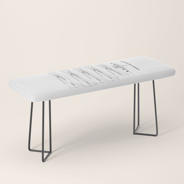 Boeing 747 Family Blueprint in High Resolution (white) Bench Gallery Image 1