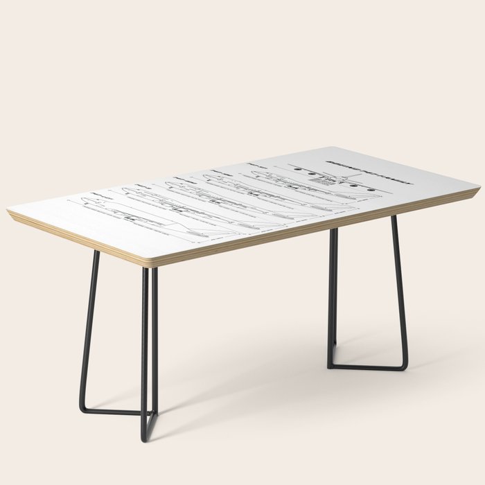 Boeing 747 Family Blueprint in High Resolution (white) Coffee Table Gallery Image 1