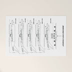 Boeing 747 Family Blueprint in High Resolution (white) Welcome Mat Gallery Image 1