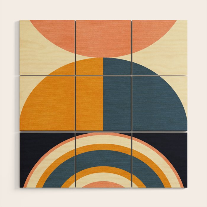 mid century geometry II Wood Wall Art Gallery Image 1