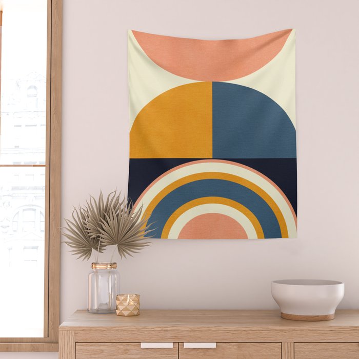 mid century geometry II Wall Tapestry Gallery Image 2