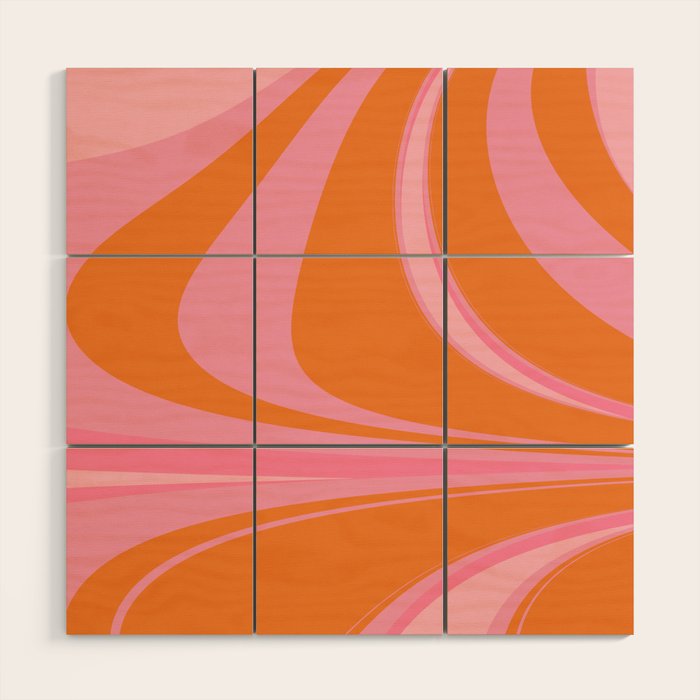 Groovy Color in Pink and Orange Wood Wall Art Gallery Image 1