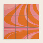 Groovy Color in Pink and Orange Wood Wall Art Gallery Image 1