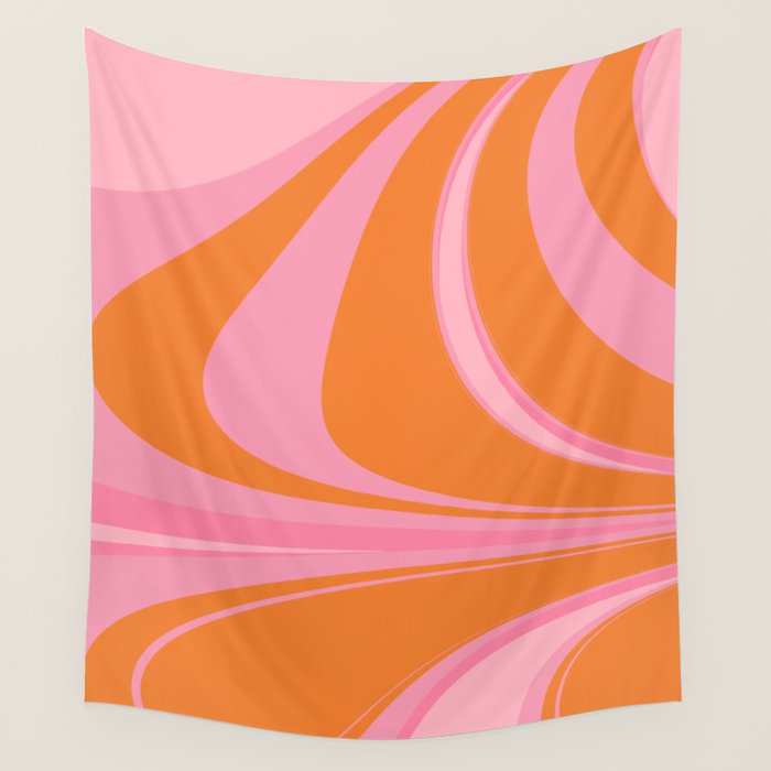 Groovy Color in Pink and Orange Wall Tapestry Gallery Image 4