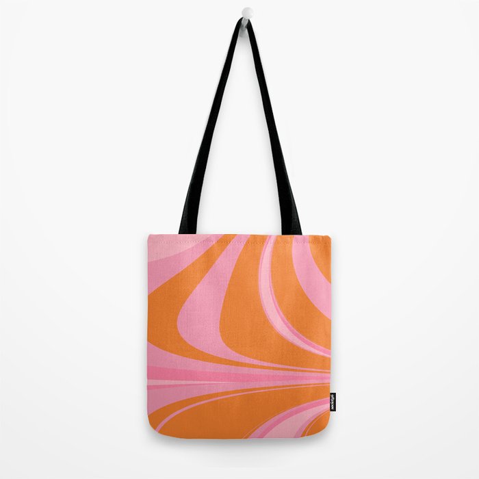 Groovy Color in Pink and Orange Tote Bag Gallery Image 2