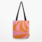 Groovy Color in Pink and Orange Tote Bag Gallery Image 2