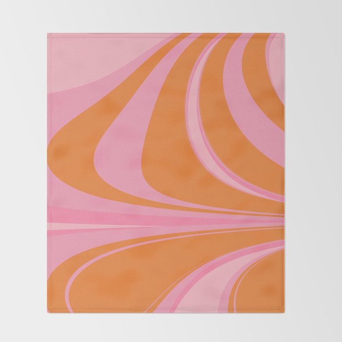 Groovy Color in Pink and Orange Throw Blanket Gallery Image 2