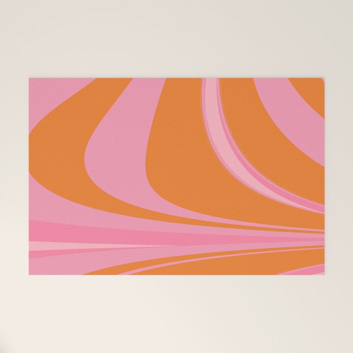 Groovy Color in Pink and Orange Welcome Mat Gallery Image 1