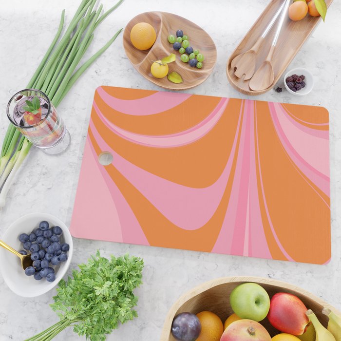 Groovy Color in Pink and Orange Cutting Board Gallery Image 2