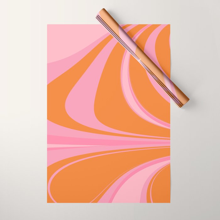 Groovy Color in Pink and Orange Wrapping Paper Gallery Image 1