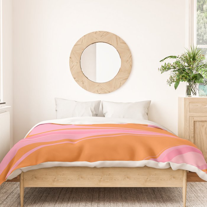 Groovy Color in Pink and Orange Duvet Cover Gallery Image 3