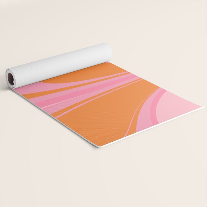 Groovy Color in Pink and Orange Yoga Mat Gallery Image 2