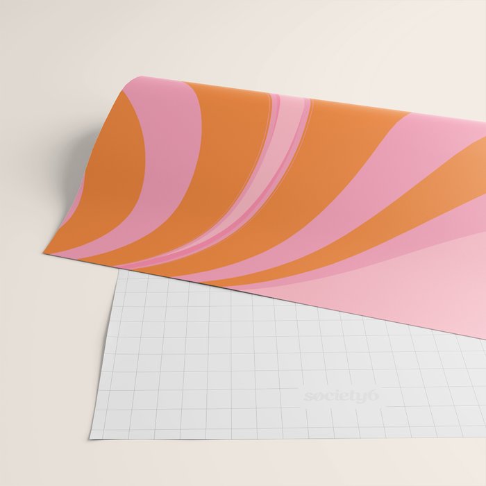 Groovy Color in Pink and Orange Wrapping Paper Gallery Image 2