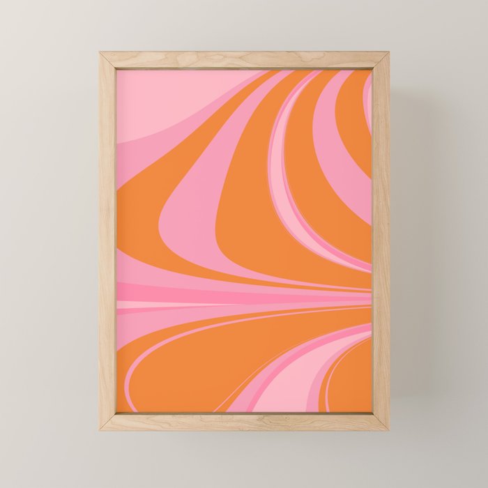 Groovy Color in Pink and Orange Mini Art Print Gallery Image 1