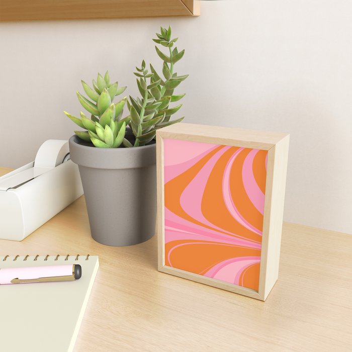 Groovy Color in Pink and Orange Mini Art Print Gallery Image 2