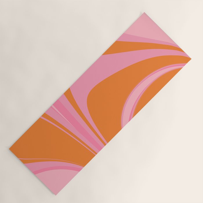 Groovy Color in Pink and Orange Yoga Mat Gallery Image 1